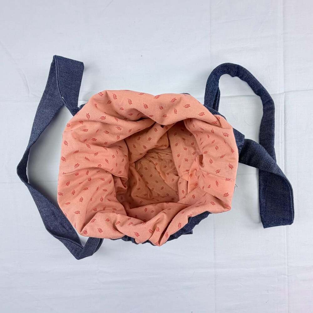 Handmade Denim Drawstring Backpack - Picture 7 of 9